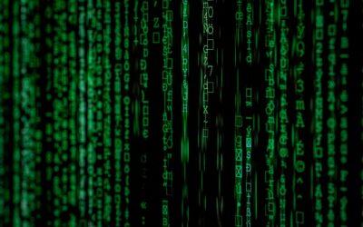 Arrière-plan de code de matrice verte abstraite avec style binaire.