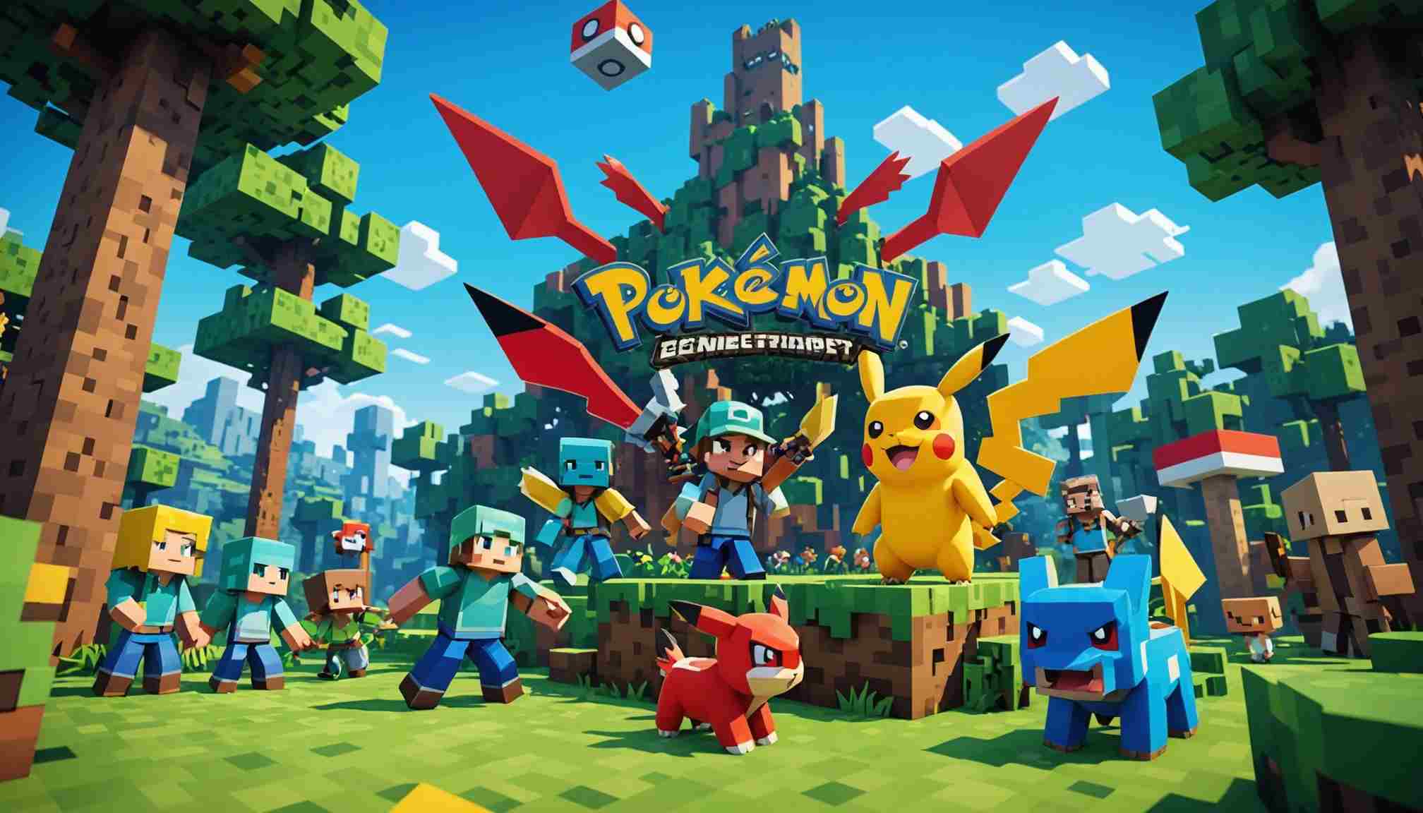 Un univers où pokémon et minecraft se rencontrent en ligne
